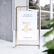White Acrylic Wedding Welcome Sign with Gold Names | Acrylic Sign | Event Signage | Wedding Decor | Welcome Sign|Wedding signs