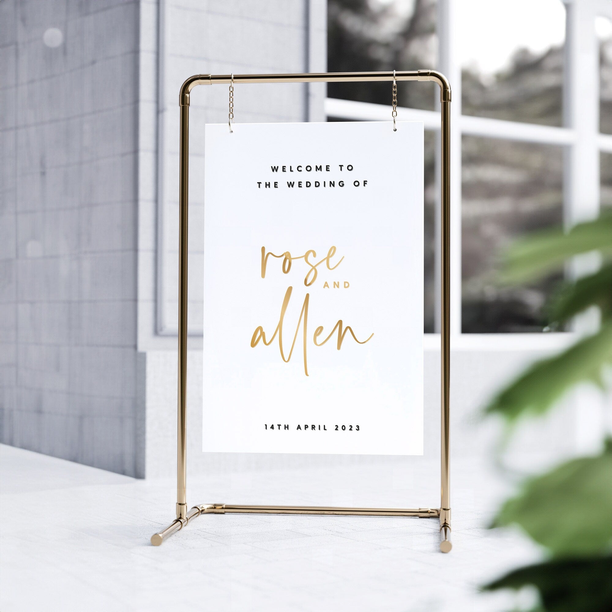 White Acrylic Wedding Welcome Sign with Gold Names | Acrylic Sign | Event Signage | Wedding Decor | Welcome Sign|Wedding signs