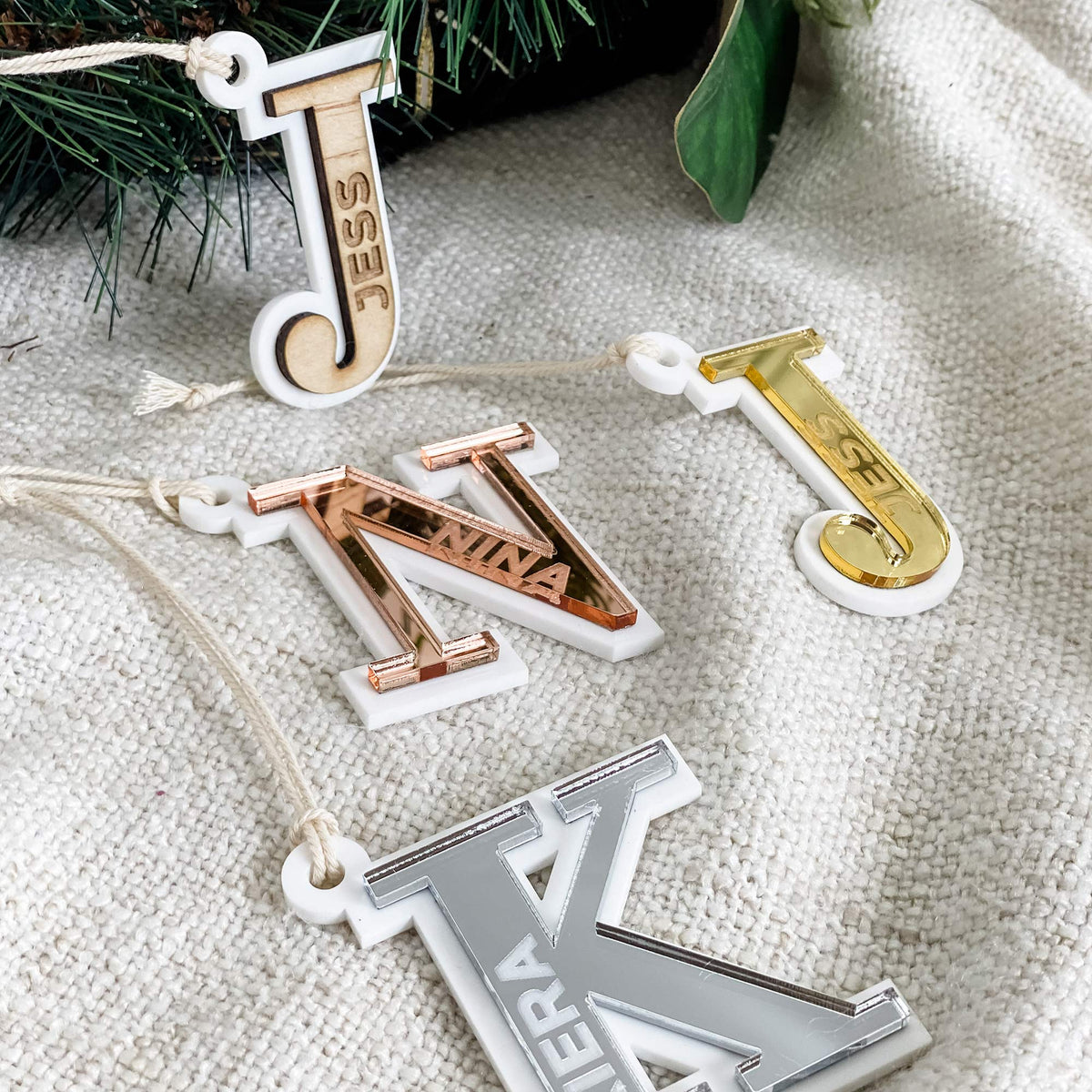 christmas ornament name initials