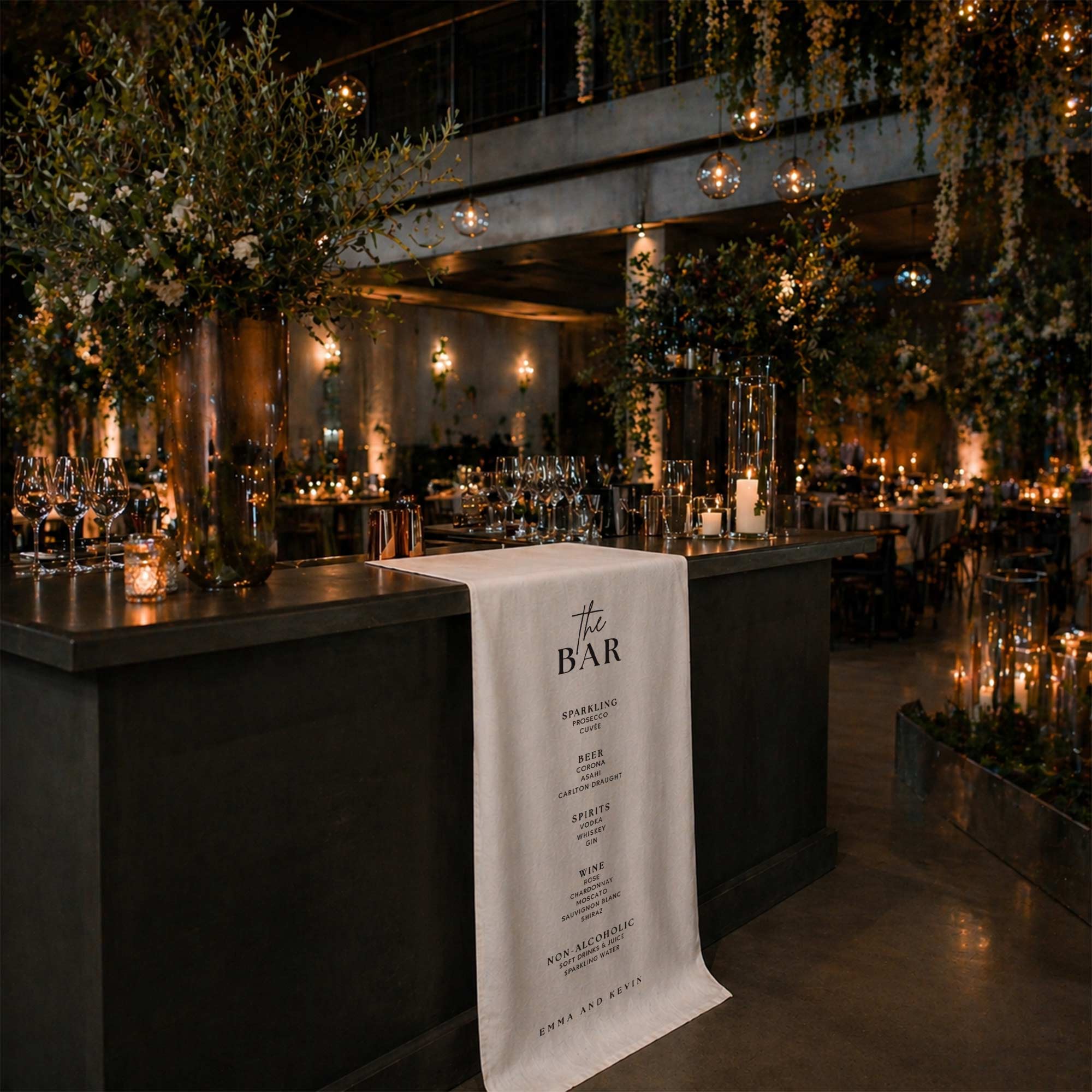 Seasons Linen Fabric Bar Menu Sign