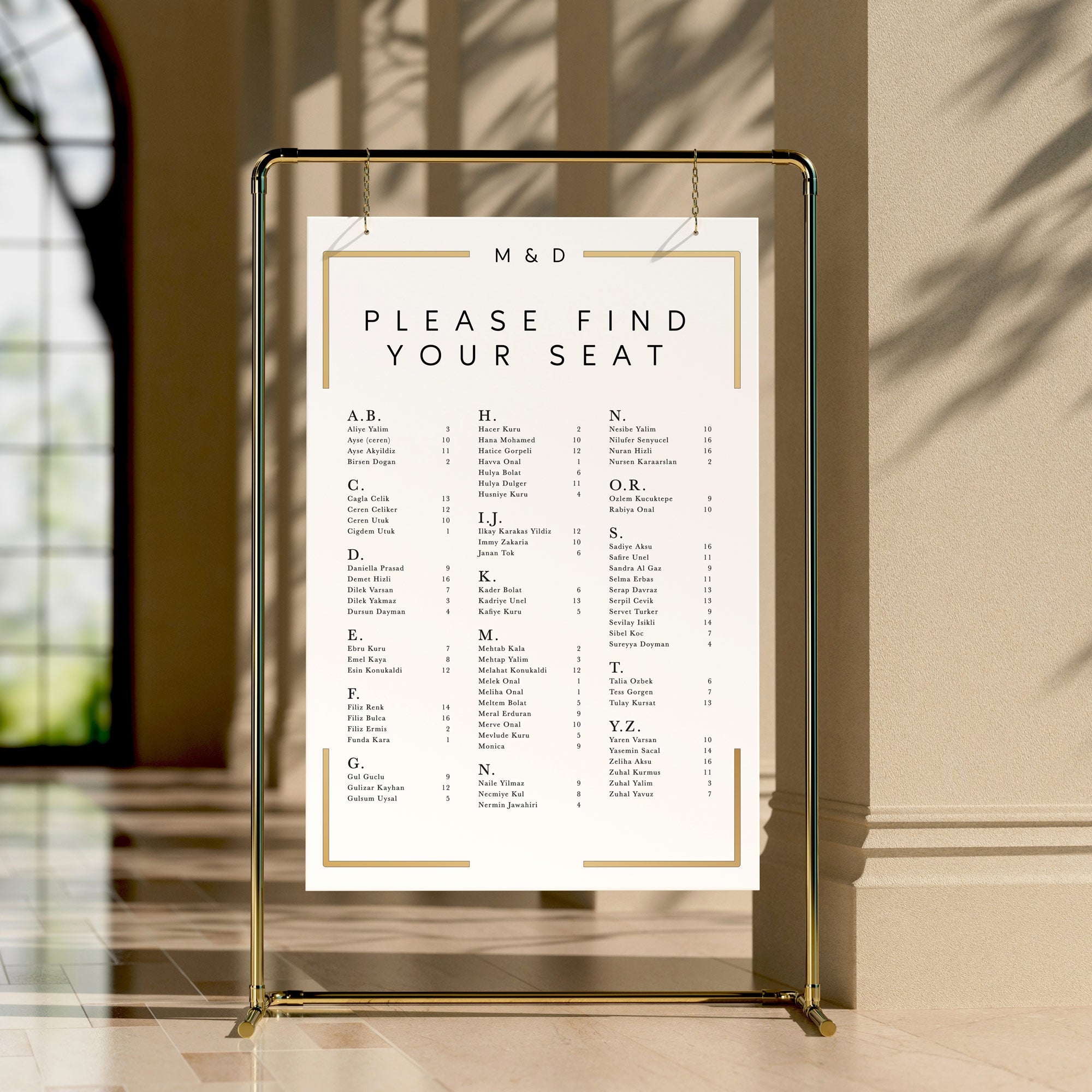 M&D Wedding Seating Chart