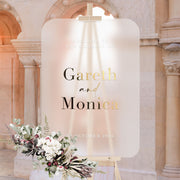 Monica Frosted Modern Acrylic Wedding Welcome Sign