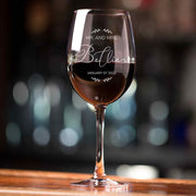 wedding engraved wine glass