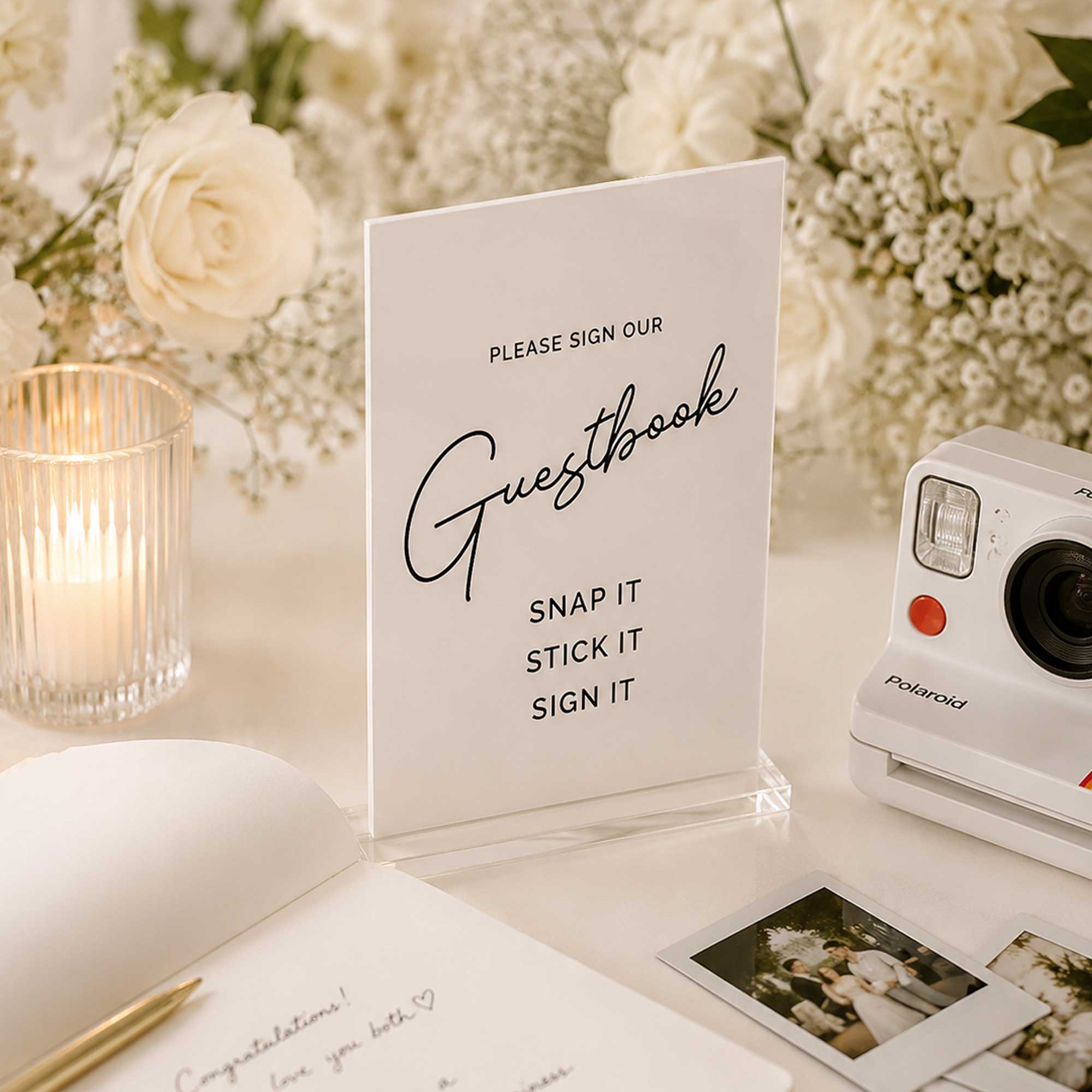 Acrylic Wedding Polaroid Guestbook Sign