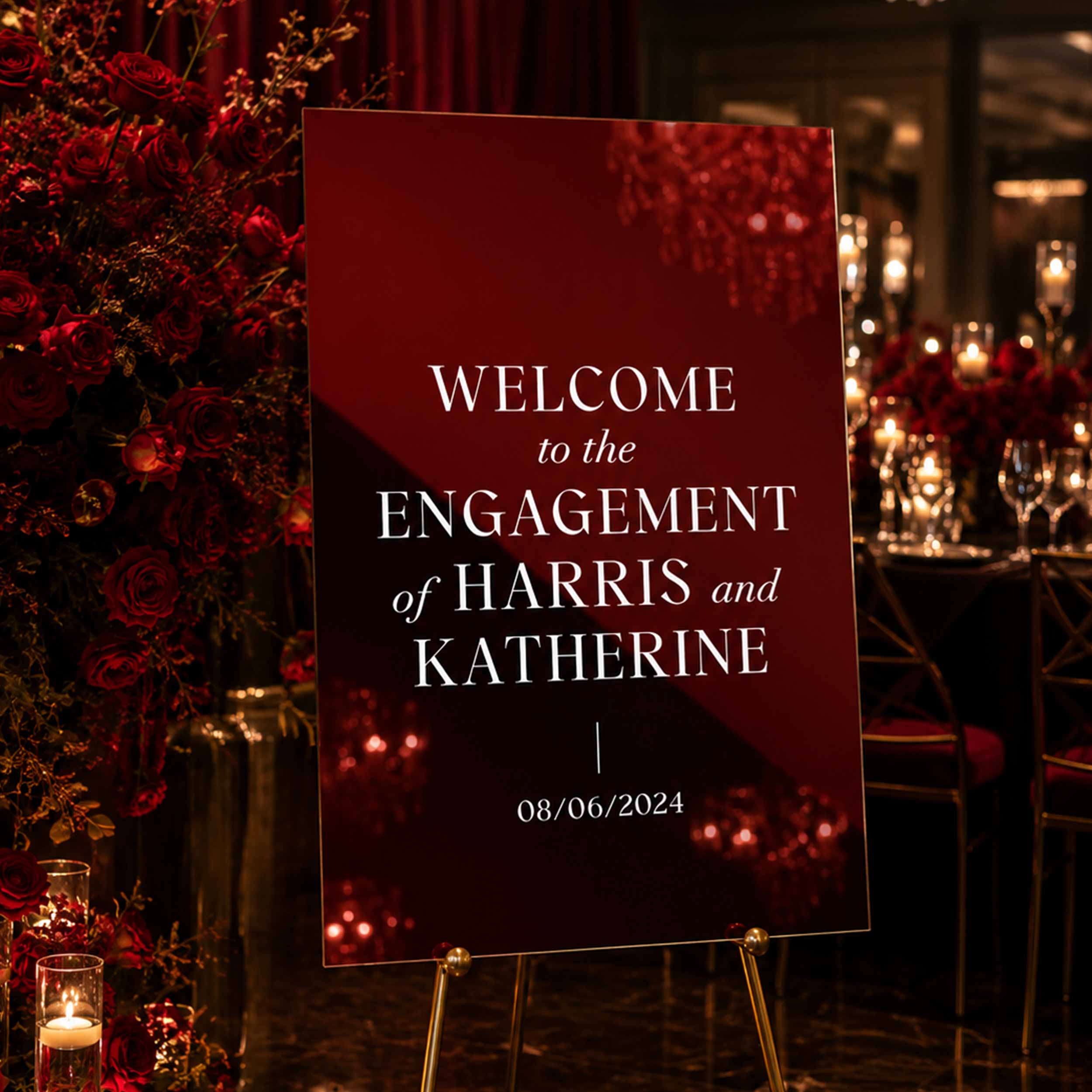 Kath Mirror Acrylic Engagement Sign