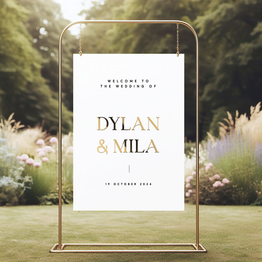 Mila Modern Acrylic Wedding Welcome Sign