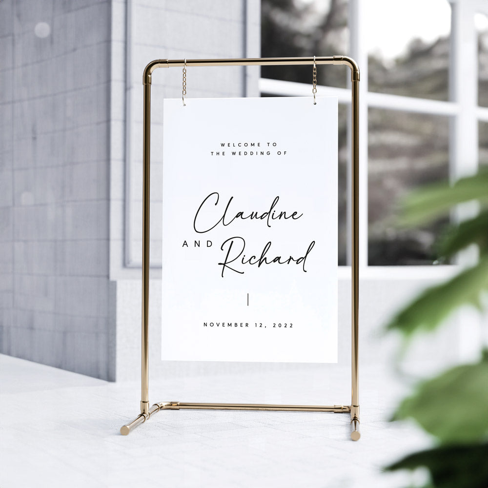 Claudine Acrylic Wedding Welcome Sign