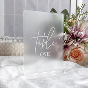 engraved frosted rectangle table number
