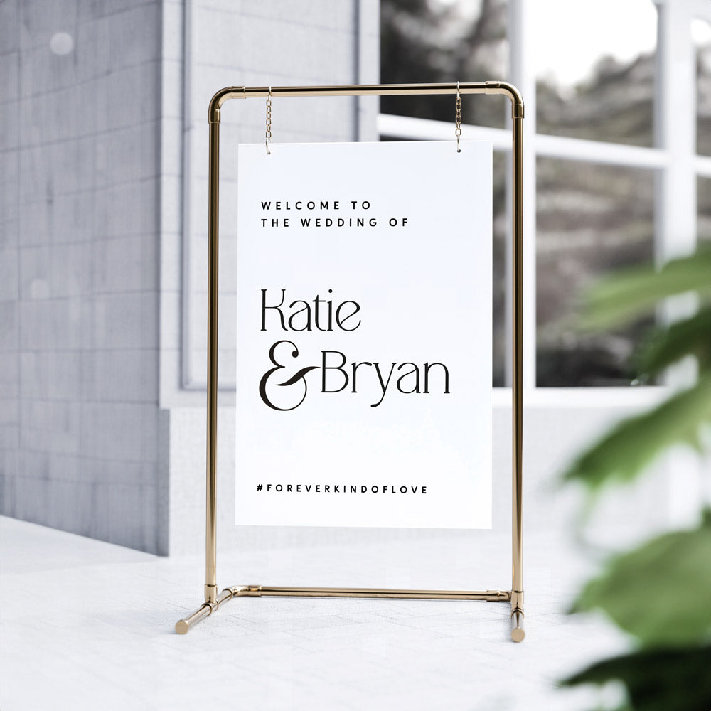 Katie Serif Modern Font Acrylic Wedding Welcome Sign