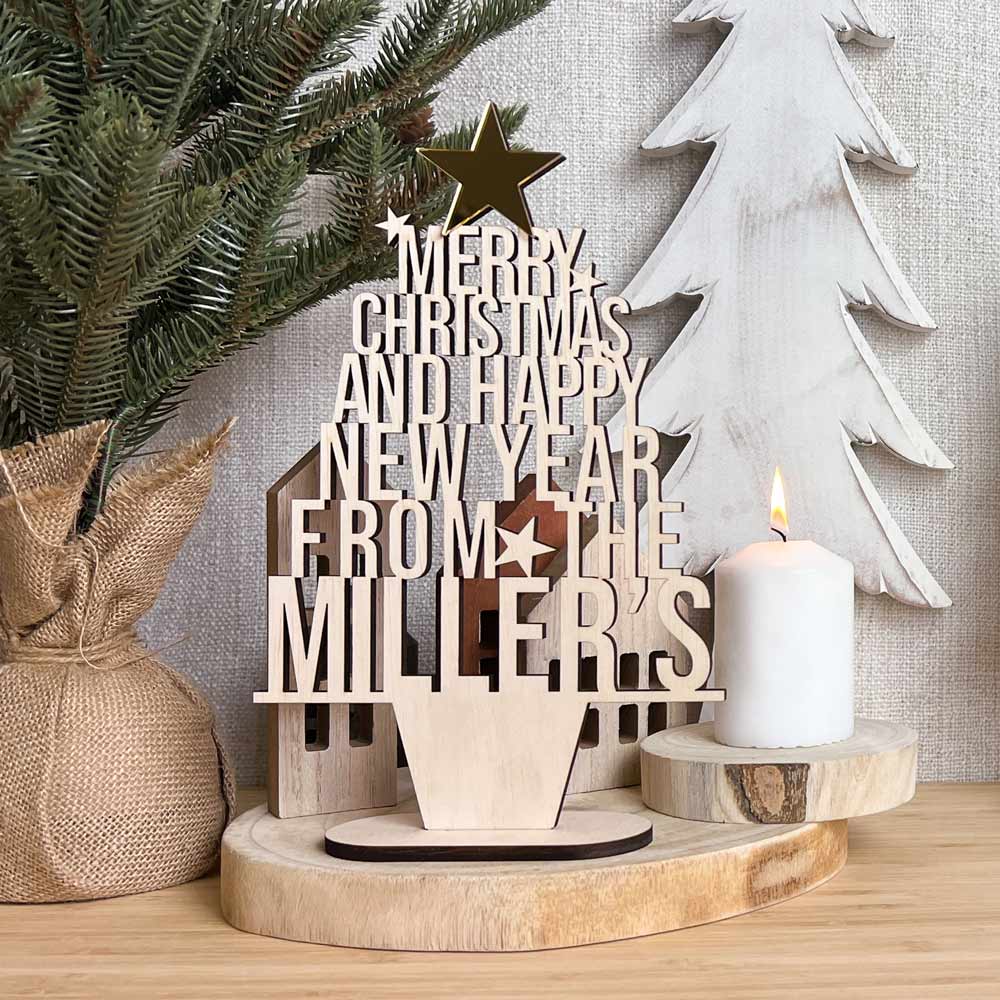 Personalised Family Christmas Tree with Stand