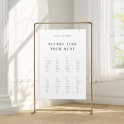 Monochromatic Modern Wedding Seating Chart