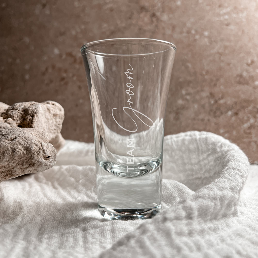 Team Bride/ Groom Engraved Shot Glass