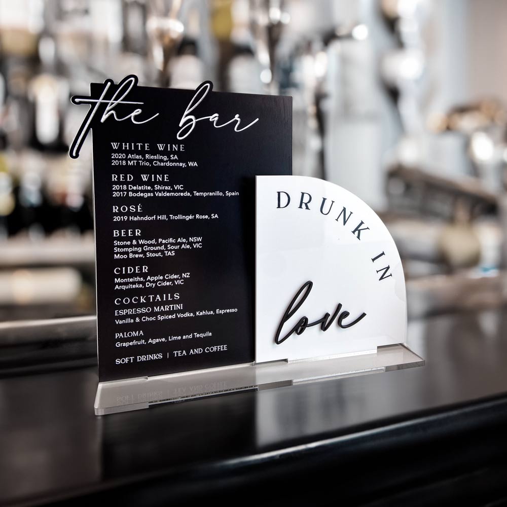 Personalised Layered Bar Menu Sign