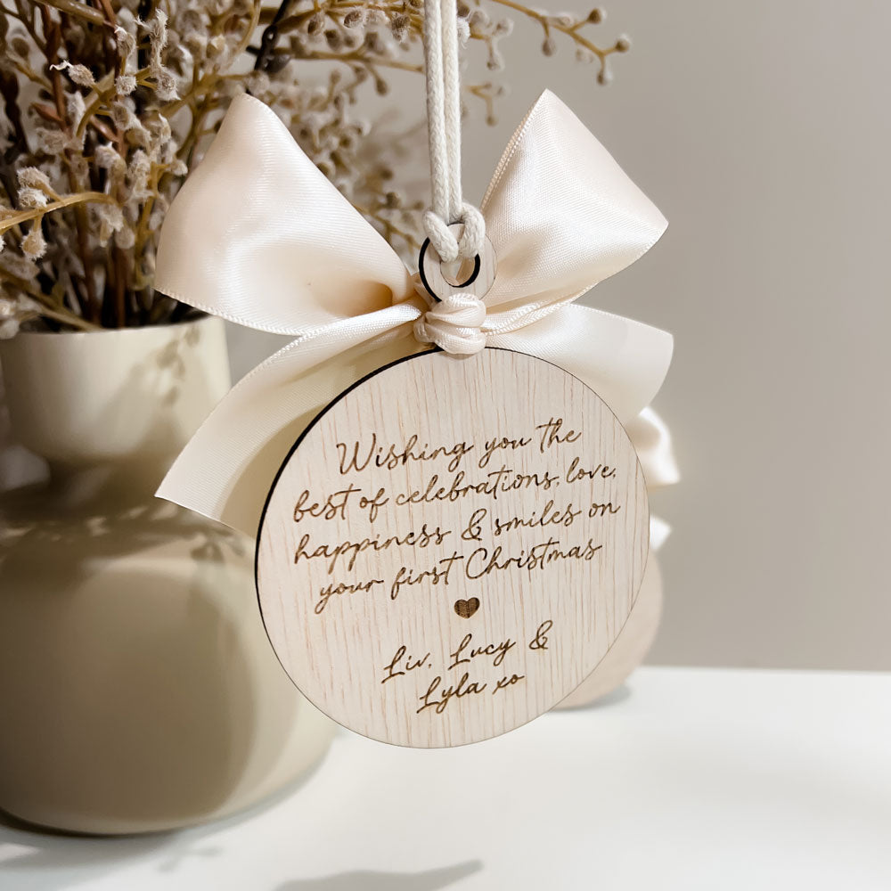 First Christmas Keepsake Bauble with Message