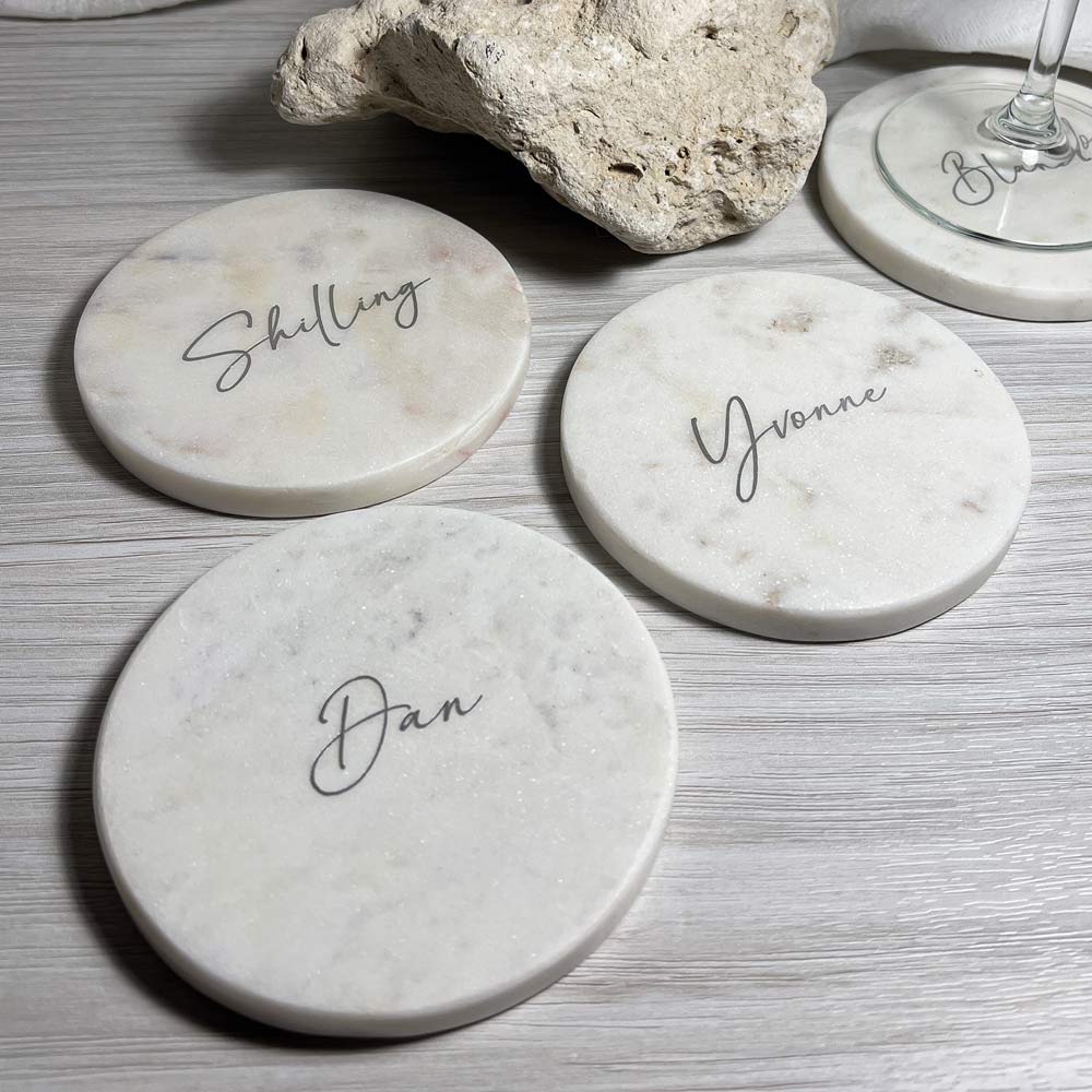 personalised marble coasters