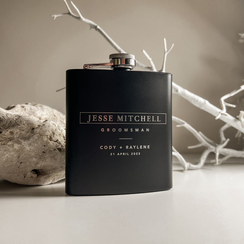 engraved groomsman flask