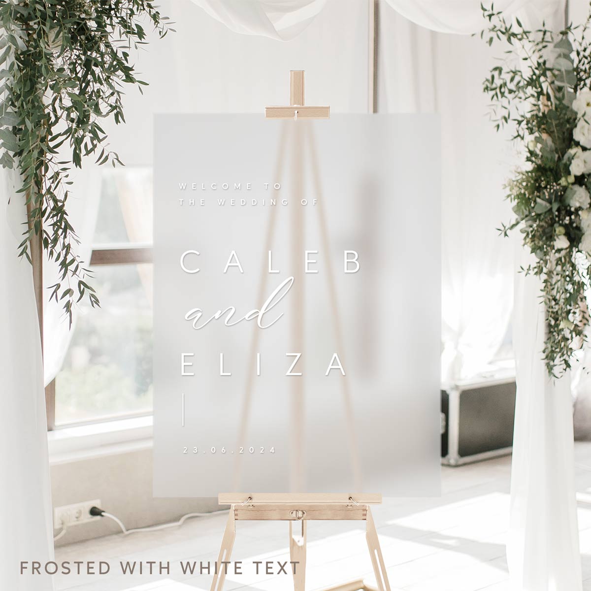 Georgina Frosted Acrylic Wedding Welcome Sign