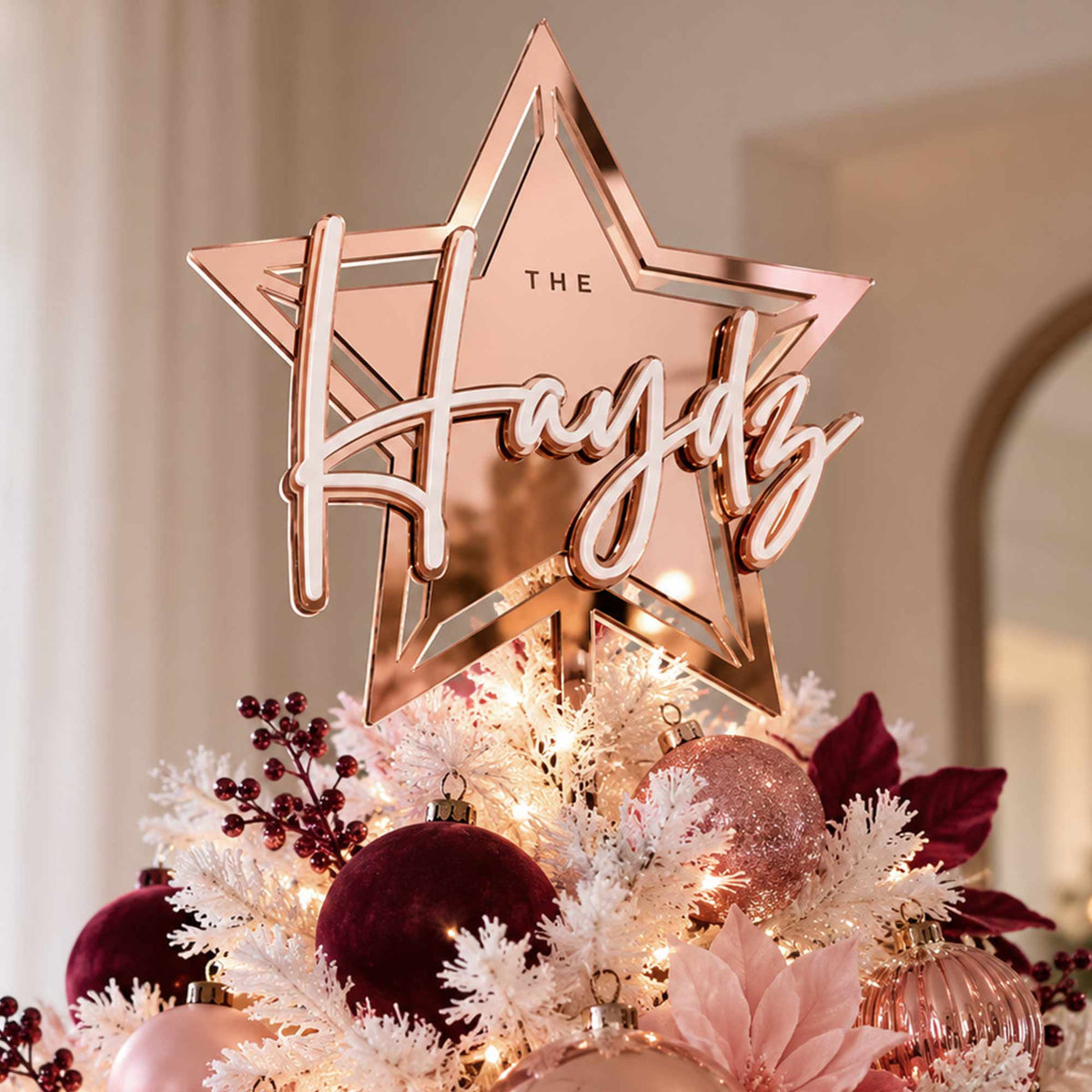 3D Christmas Star Mirror Tree Topper - view 2