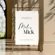 Mel White Minimal Acrylic Wedding Welcome Sign