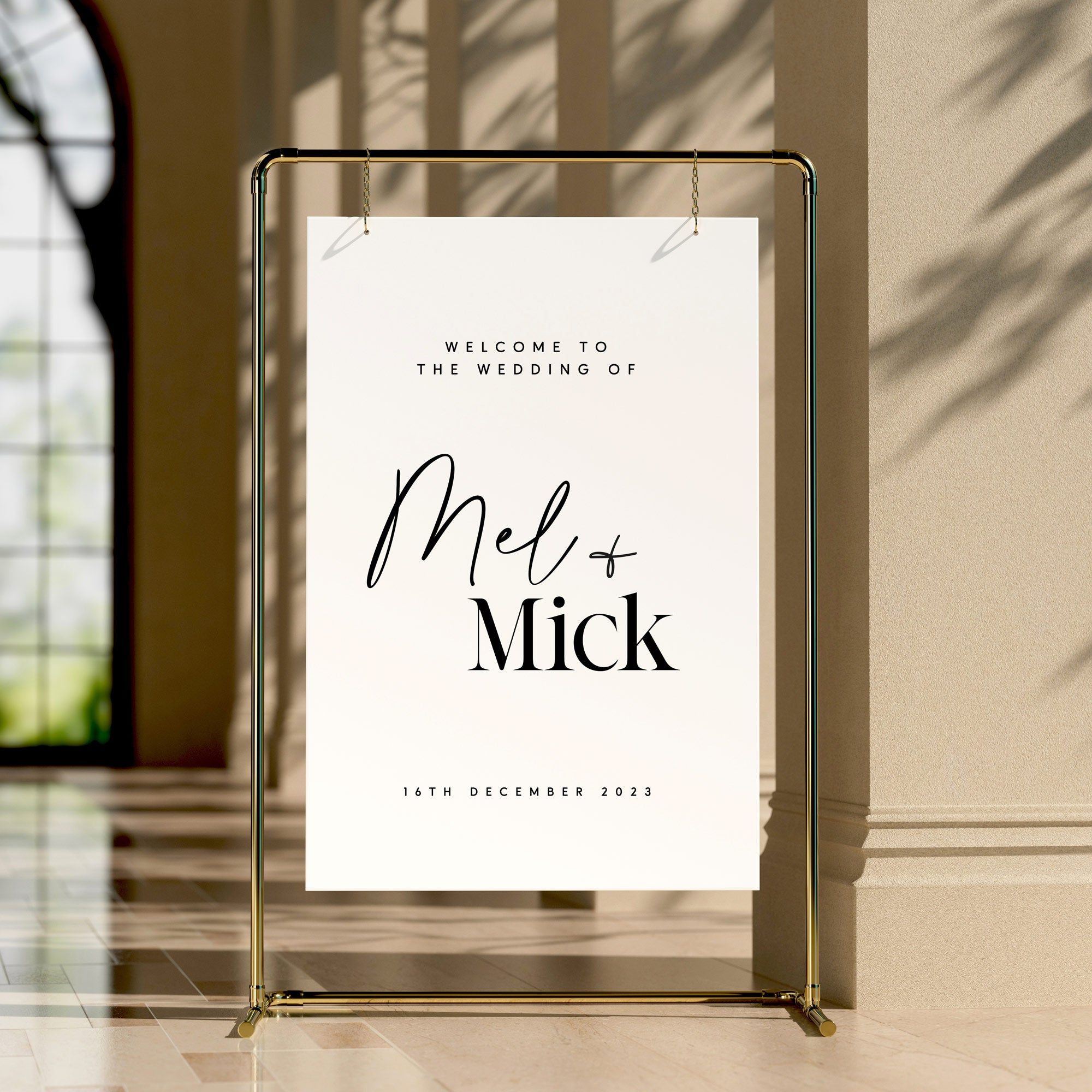 Mel White Minimal Acrylic Wedding Welcome Sign