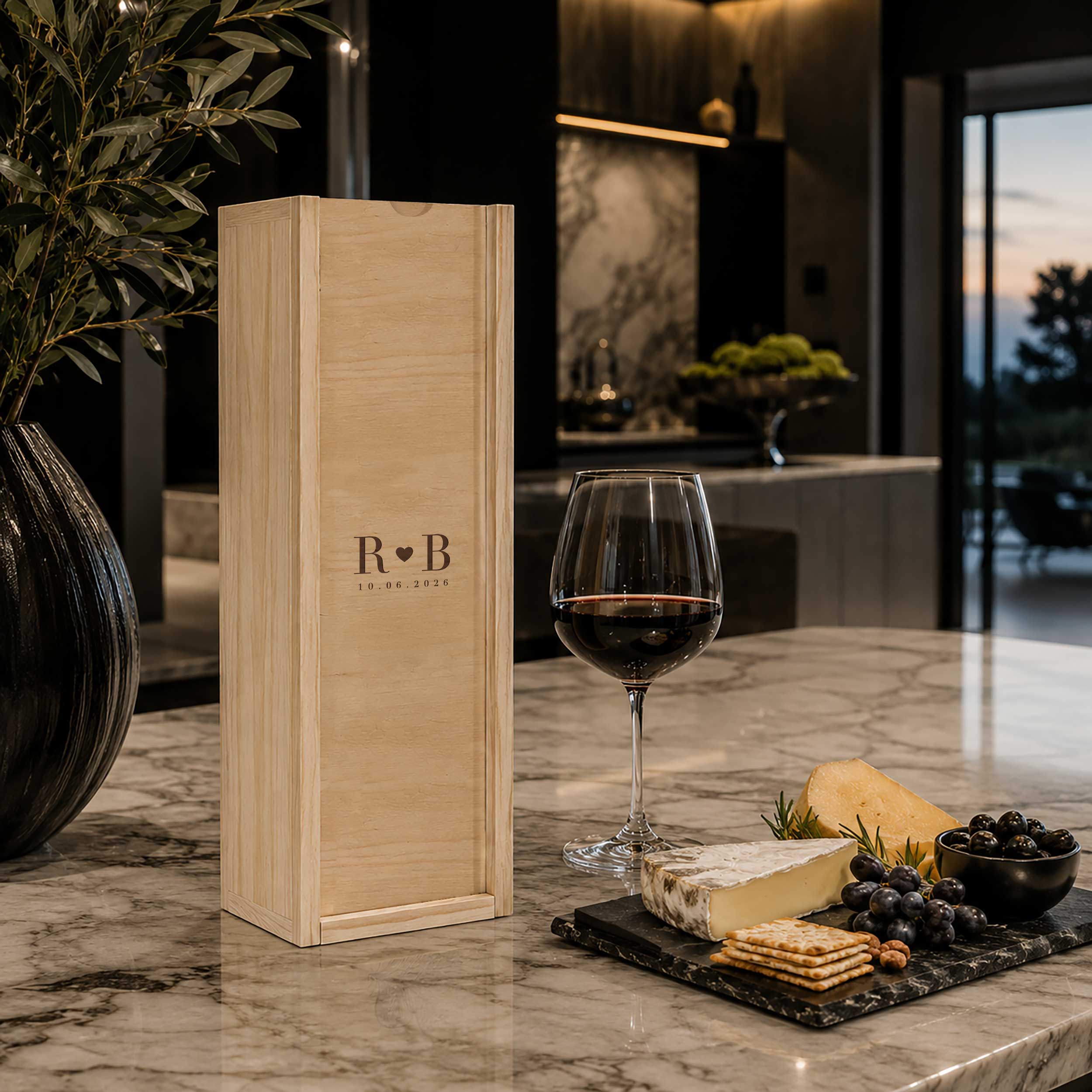 Engraved Wedding Wine or Champagne Box
